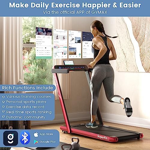 Goplus 2 in 1 Under Desk Treadmill, 2.25HP Superfit Folding Treadmill with Touch Panel Control, App Control, Remote Control, Bluetooth Speaker, Foldable Walking Treadmills for Home Office - Image 5