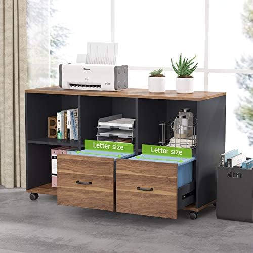 Tribesigns 55 inches Executive Desk and 43" lateral File Cabinet, L-Shaped Computer Desk Home Office Furniture with Drawers and Storage Shelves, Office Table with Cabinet - Image 4