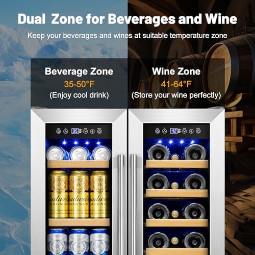 24" Dual Zone Wine and Beverage Refrigerator, Under Counter/Freestanding - Image 2