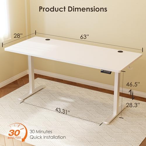 Monomi Electric Standing Desk 63"x28" Height Adjustable Sit Stand Desk - Image 2