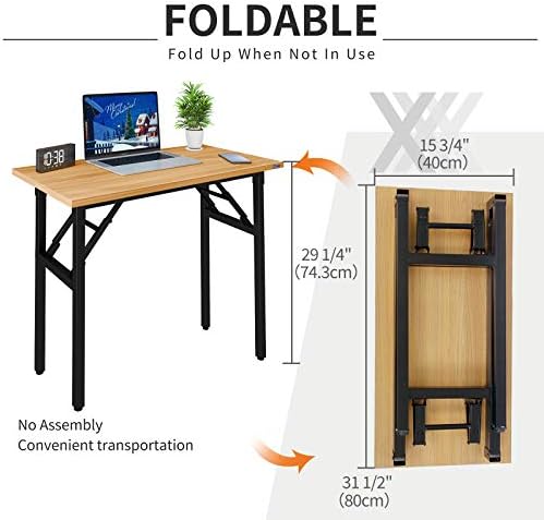 Need Small Computer Desk 31.5x15.7 Inch Folding Home Office Table Teak - Image 3