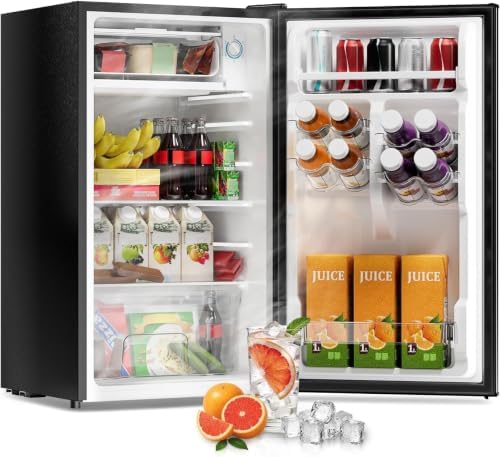 3.2 Cu Ft Mini Fridge with Freezer, Single Door Upright Freezer by Unknown