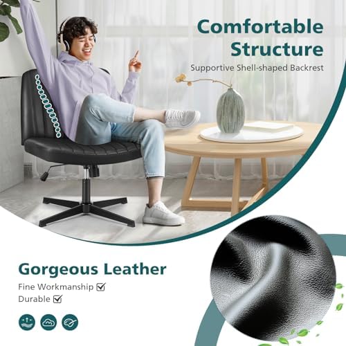 OLIXIS Criss Cross Chair, Vanity Chair, Home Office Desk - Image 4