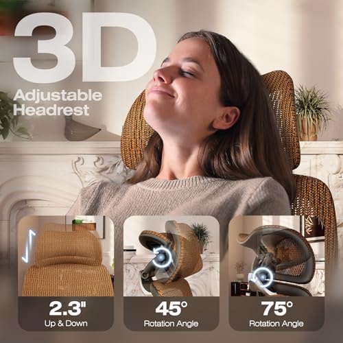 ELABEST X100 Ergonomic Mesh Office Chair with Footrest, Big and Tall Home Desk Chair with 5D Flip-Up Arms, Adjustable 3D Lumbar Support, Gaming & Executive Computer Chair (Tangerine Burst) - Image 5