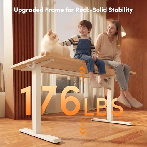 FEZIBO Standing Desk 48 × 24 Inch Electric Height Adjustable, Maple - Image 4