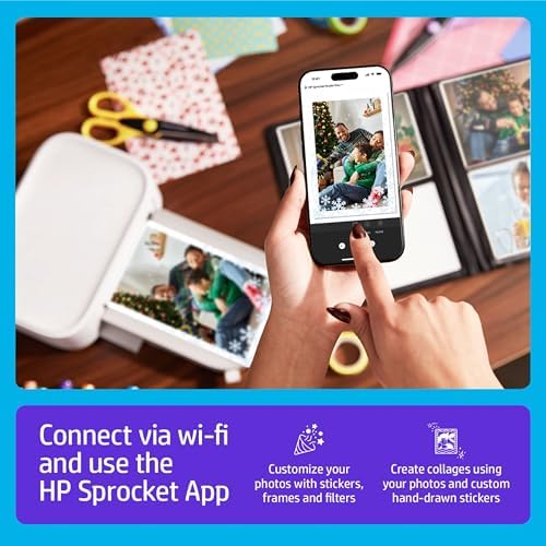 HP Sprocket Studio Plus 4x6 Wireless Instant Photo Printer, 118 Sheets + 3 Cartridges, Wi-Fi, Premium Dye Sublimation, Compact Home Use, Prints Vibrant Color Pictures, Editing App for Fun Photos - Image 2