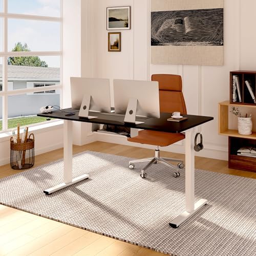 FLEXISPOT EN2 48"x24" Whole-Piece Standing Desk with Power Strip, Black - Image 2