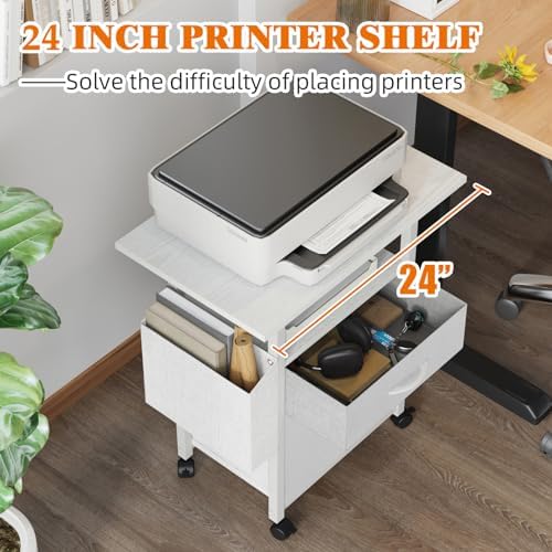 GYIIYUO 2 Drawer File Cabinet 24''W, Mobile Filing Cabinet, Printer Stand - Image 4