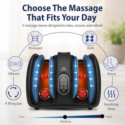Cloud Massage Shiatsu Foot Massager with Heat, Standard Size, Black - Image 5