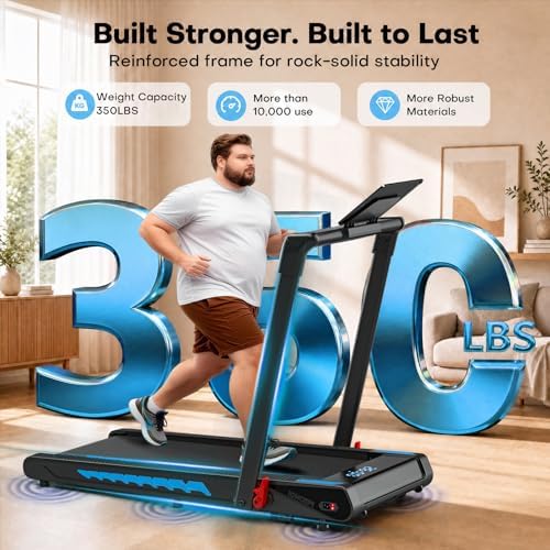 Treadmill with Speaker, 6-in-1 7.5MPH Foldable Treadmill for Home with App Compatible, Walking Pad with 10% Incline, LED Display, 3.0HP Brushless Drive, 350 LB Weight Capacity, 12 HIIT Programs - Image 5