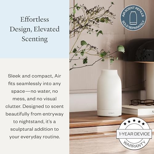 Vitruvi Air Waterless Diffuser for Home, 1500 Sq Ft Coverage | Diffusers for Home, Oil Diffuser, Housewarming Gift, Ceramic Finish, 5 Adjustable Scent Strengths | White - Image 2