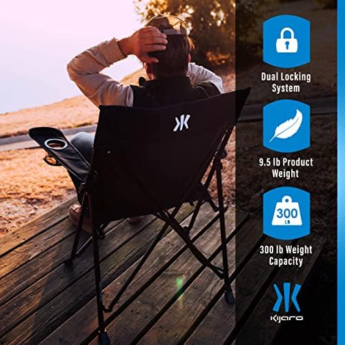 Kijaro Foldable Camping Chair, Vik Black, Polyester, Mesh, Steel, Portable, Durable, Unisex - Image 6