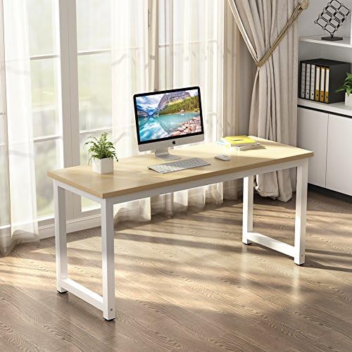 Tribesigns Computer Desk, 63 inch Large Office Desk Computer Table Study Writing Desk Workstation for Home Office, Walnut - Image 4