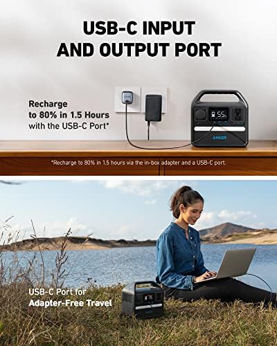 Anker 521 Portable Power Station Upgraded with LiFePO4 Battery, 256Wh 6-Port Powerhouse, 300W (Peak 600W) Solar Generator (Solar Panel Optional), 2 AC Outlets, 60W USB-C PD Output, Outdoor Generator - Image 5