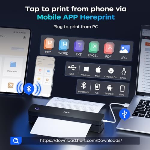 PRT MT610 A4 Thermal Printer with Case & 200 Sheets, Bluetooth & USB - Image 3