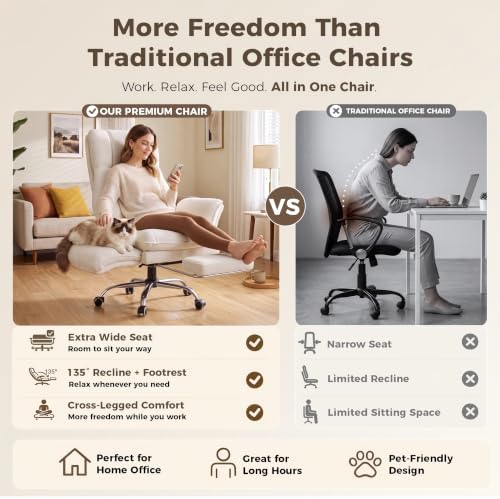Big and Tall Office Chair, Flip Armrests for Pets & Cross Legged Sitting - Image 3