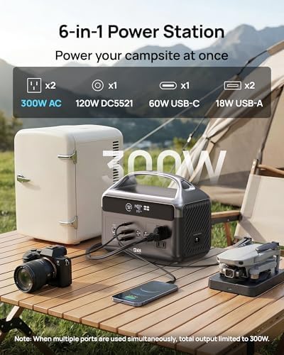 DaranEner Portable Power Station, 192Wh LiFePO4 Battery Backup Solar Generator with w/2 300W (Peak 600W) AC Outlets, USB-C PD 60W Fast Charge, Power Bank for Camping, Outdoor, Home,Emergency - Image 2