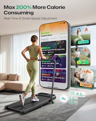 UREVO Strol 2E Pro Smart Walking Pad Treadmill with APP, 12% Incline, Compact Walking Pad with Safety Handle, Plug & Play, Desk Treadmill with LED Display, Walking & Running for Home Office - Image 5