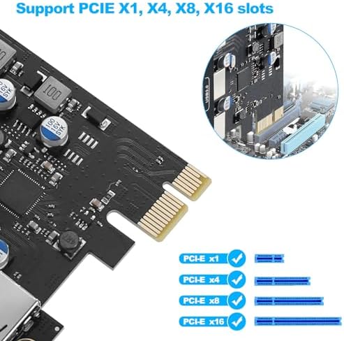 USB PCIE Card 18W Power Delivery, PCI Express 3 Port (Type C, 2X Type A) - Image 4