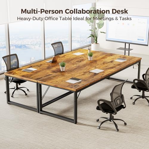 Mericonia 63 Inch Computer Desk, 1" Thick Large Office Table, Brown - Image 3