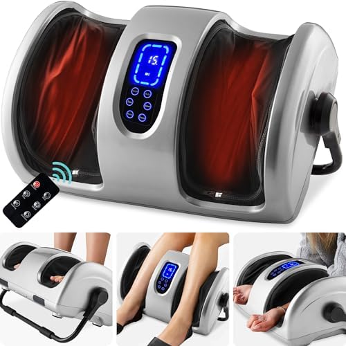 Best Choice Products Heated Shiatsu Foot Massager for Pain Relief, Plantar Fasciitis, Neuropathy, Blood Circulation w/Compact Design - Silver by BestChoiceProducts