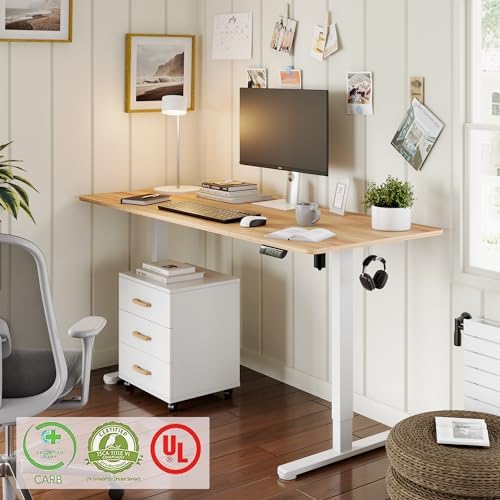 Monomi Large Electric Standing Desk 71“x31.5“ Height Adjustable,Natural - Image 3