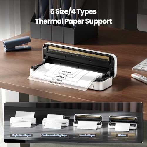 Phomemo M834 Inkless Portable Thermal Printer with a Case, 8.5 x 11, White - Image 4