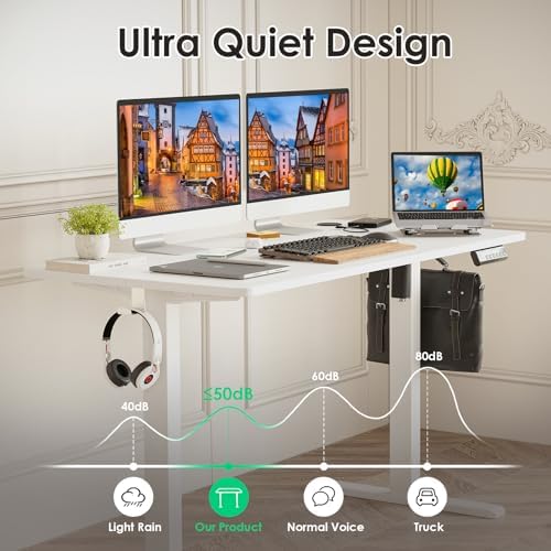 STARY Electric Standing Desk Adjustable Height Sit Stand Home Office Desk with Splice Board - Image 6