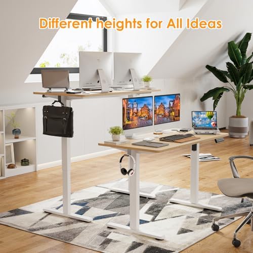 STARY Electric Standing Desk Adjustable Height Sit Stand Home Office Desk with Splice Board - Image 4