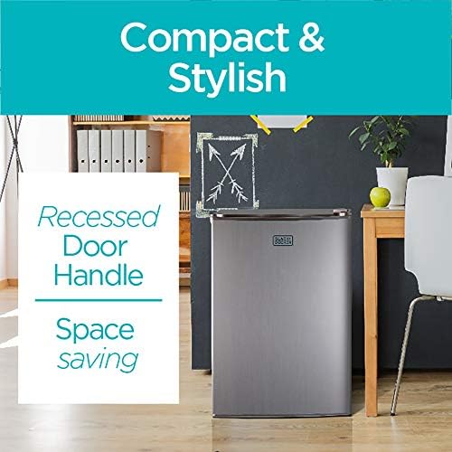 BLACK+DECKER BCRK25V Compact Refrigerator Energy Star Single Door Mini Fridge with Freezer & EM720CB7 Digital Microwave Oven with Turntable Push-Button Door, Child Safety Lock - Image 4