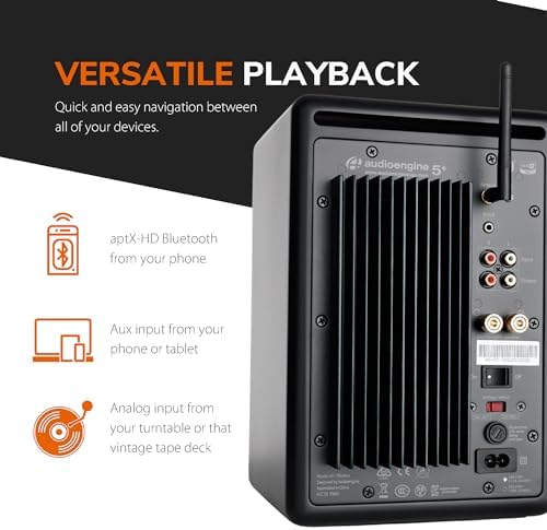 Audioengine A5 Plus Wireless Bookshelf Speakers, Bluetooth, Hi Res Audio - Image 5