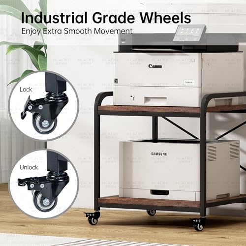 Fannova Large Size Under Desk Printer Stand, Height Adjustable Top Shelf - Image 6