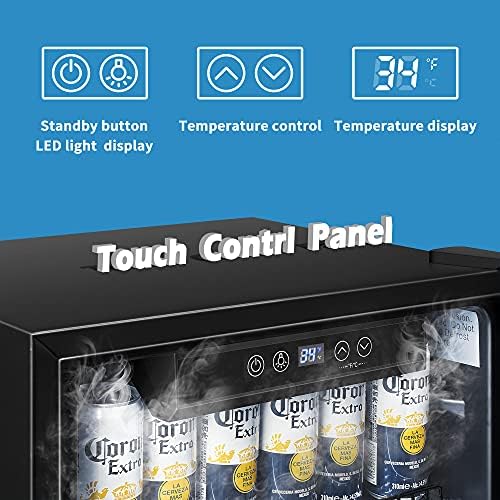 EUHOMY 4.0 Cu.Ft Beverage Refrigerator Cooler- Mini Fridge Cooler with Glass Door, Adjustable Shelves & Digital Temperature Display for Beer, Soda, Wine or Beer. - Image 6