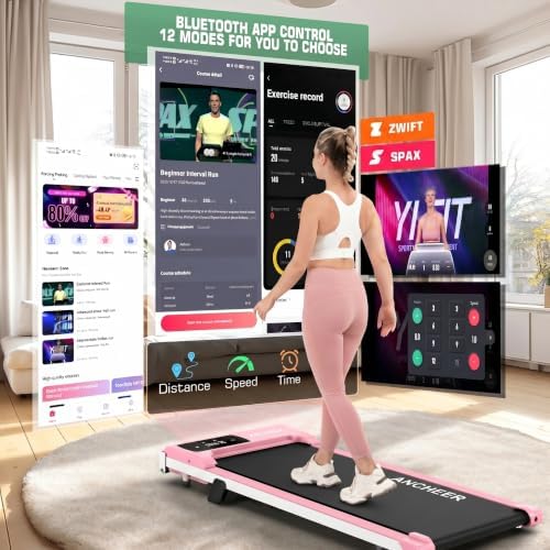 ANCHEER Walking Pads, 2 in 1 Under Desk Treadmill 2.5HP Compact Running Machine with Remote Control, 300lbs Weight Capacity for Home/Gym/Office,Ultra-Quiet, Installation-Free - Image 5