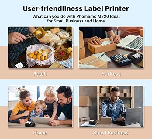 Phomemo M220 Label Maker,3.14" Bluetooth Thermal Printer with 3 Label - Image 5