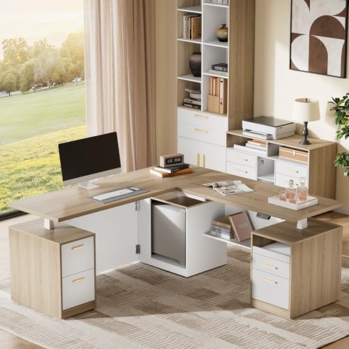 ModernMate 71" L Shaped Electric Standing Desk with 5 Drawers & CPU Storage by ModernMate