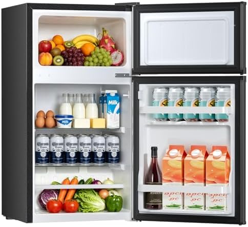 Kismile 2.5Cu.Ft Mini Fridge with Freezer Compact Refrigerator Double Door by Kismile