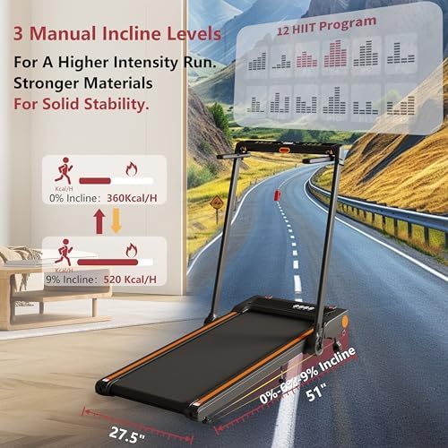 Hccsport Treadmill with Incline, 3 in 1 Under Desk Treadmill Walking Pad with Removable Desk Workstation 3.5HP Foldable Compact Walking Treadmills for Home Small Office with Wristband Remote Control - Image 3