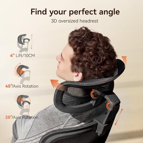 SIHOO B100 PRO Ergonomic Office Chair with Footrest, 4D Flip-Up Armrests - Image 5