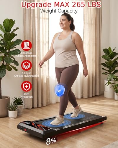 Walking with Incline Pad and Handle Bar, 2.5HP Low Noise Treadmill, 270lbs - Image 6