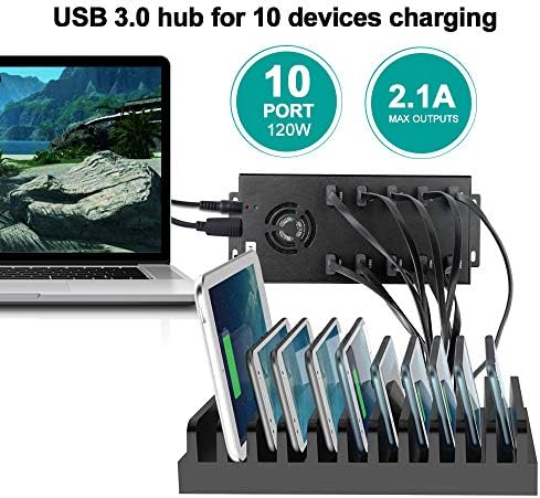 A-423 10-Port USB 3.0 Hub, 120W, 2.1A/Port, 5Gbps Charge & Sync - Image 6