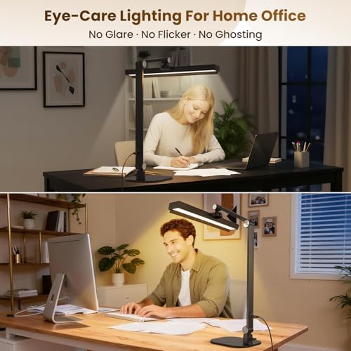 LIONVISON Desk Lamps for Home Office: Dimmable Eye-Caring LED Desk Light - Image 5