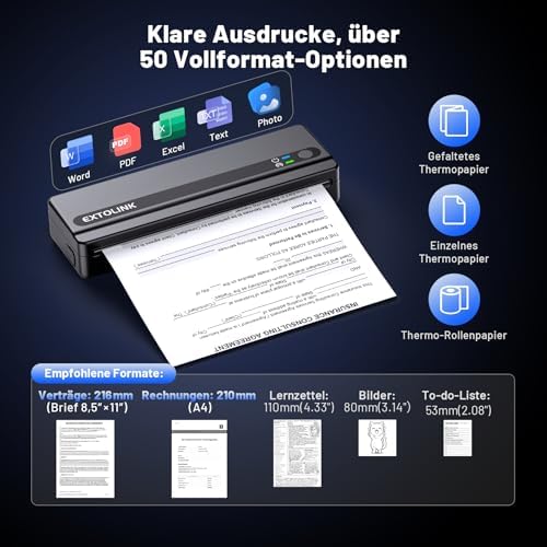 Portable Wireless Printer for Travel, Inkless Thermal Printer 2600mAh - Image 5