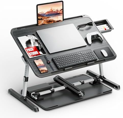 Potuopy Adjustable Laptop Lap Desk, X-Large Foldable Bed Table Tray by Potuopy