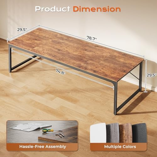 PRAISUN 78.7 X 29.5 Inch Computer Desk with Deeper Desktop - Image 3