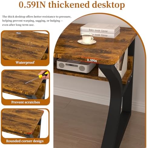 StarGraph Wood Computer Desk Table for Office Gaming Work Pc (Brown, 55") - Image 5