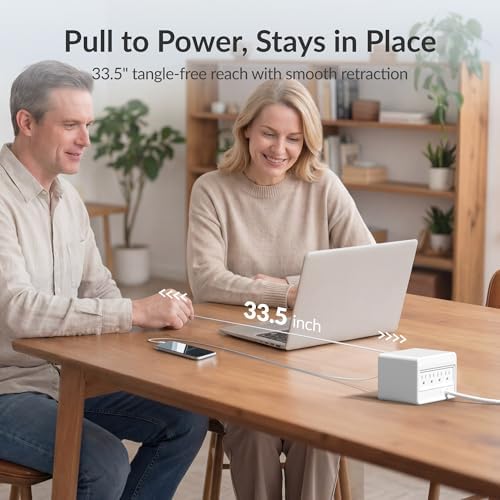 Gitryin 12-in-1 Desktop Charging Station, 260W USB Retractable GaN Charger - Image 4