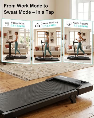 Superun Walking Pad with 6% Incline, 2.5HP Treadmill, 0.6-3.8 MPH, 300 lbs - Image 4