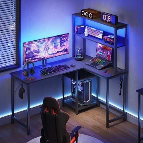 53" L Shaped Gaming Desk Reversible Corner Desk for Home Office - Image 2