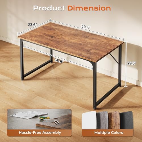 PRAISUN 40 X 24 Inch Computer Desk with Deeper Desktop - Image 2